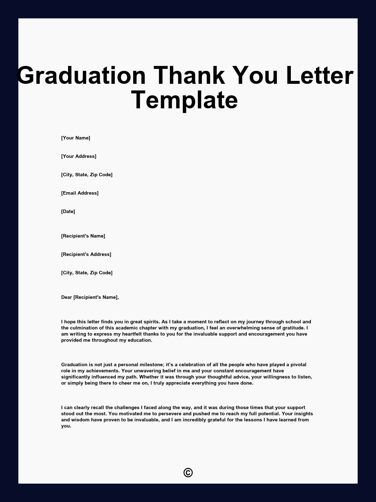 Graduation Thank You Letter Template