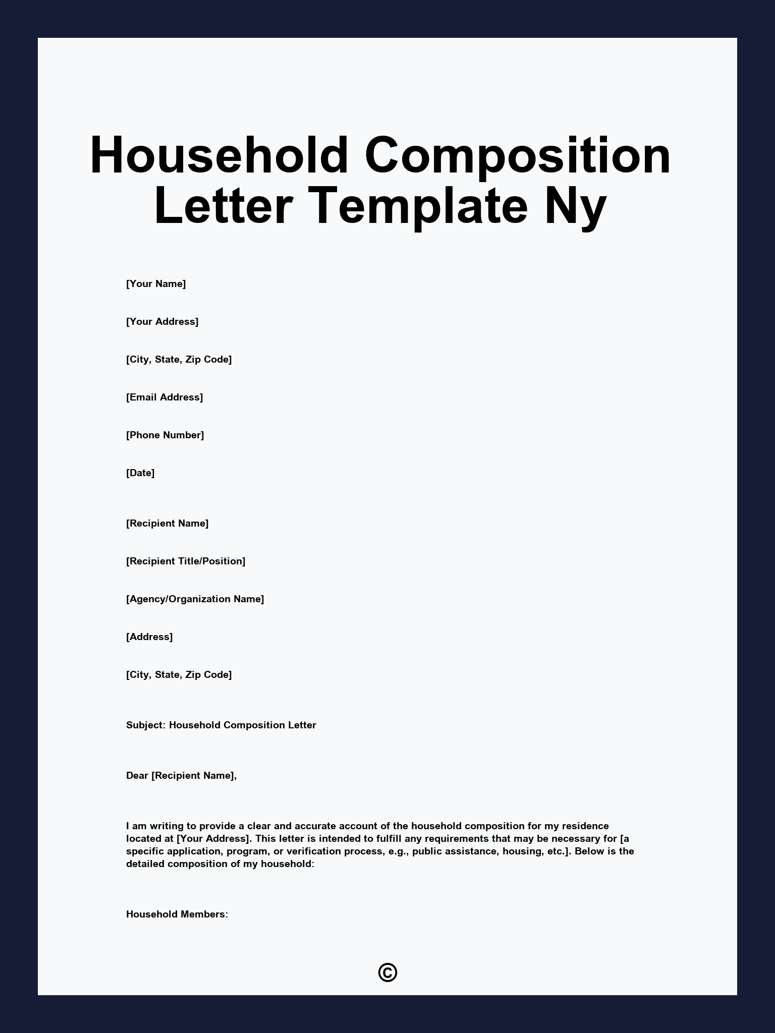 Household Composition Letter Template Ny