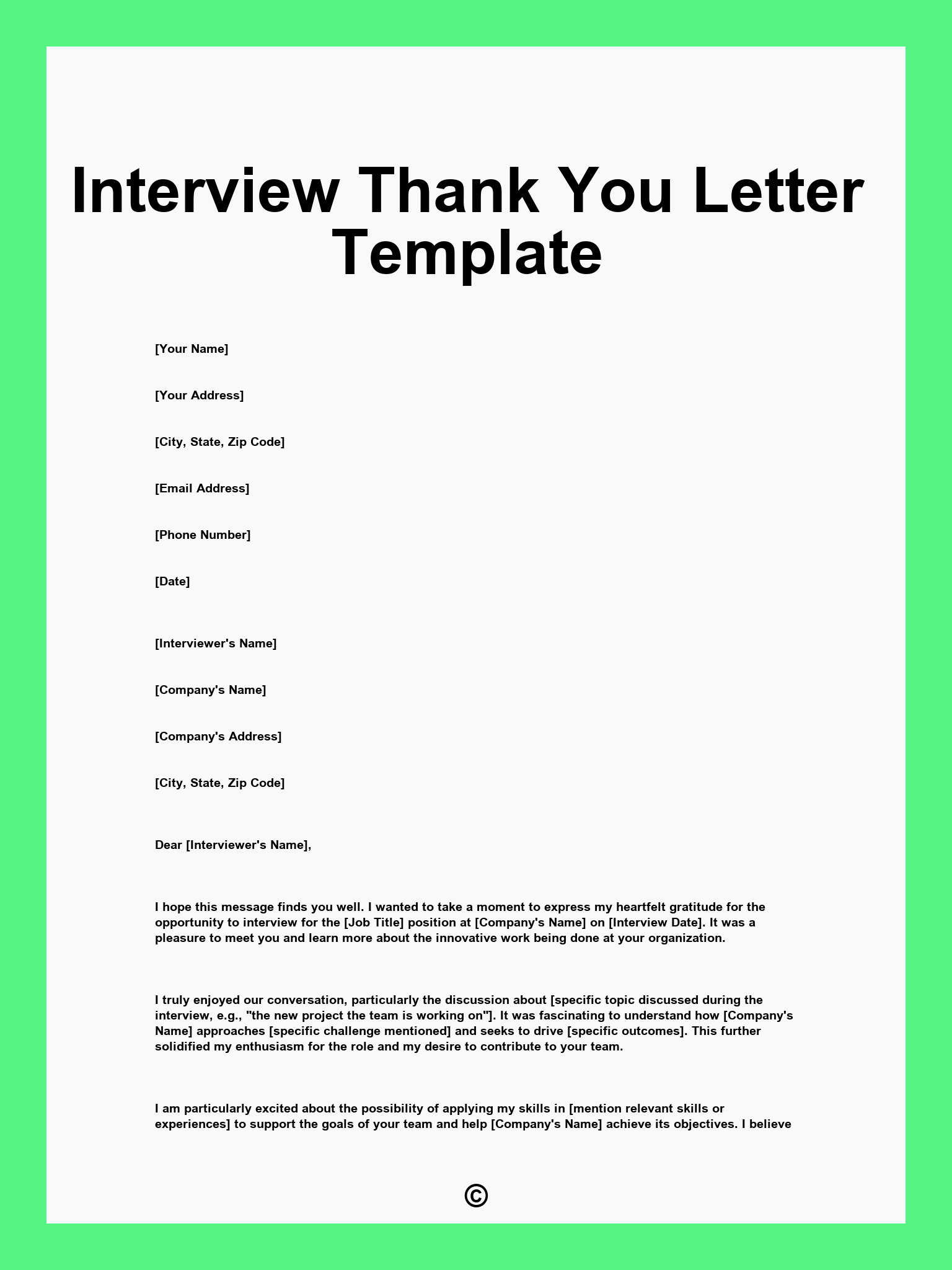 Interview Thank You Letter Template