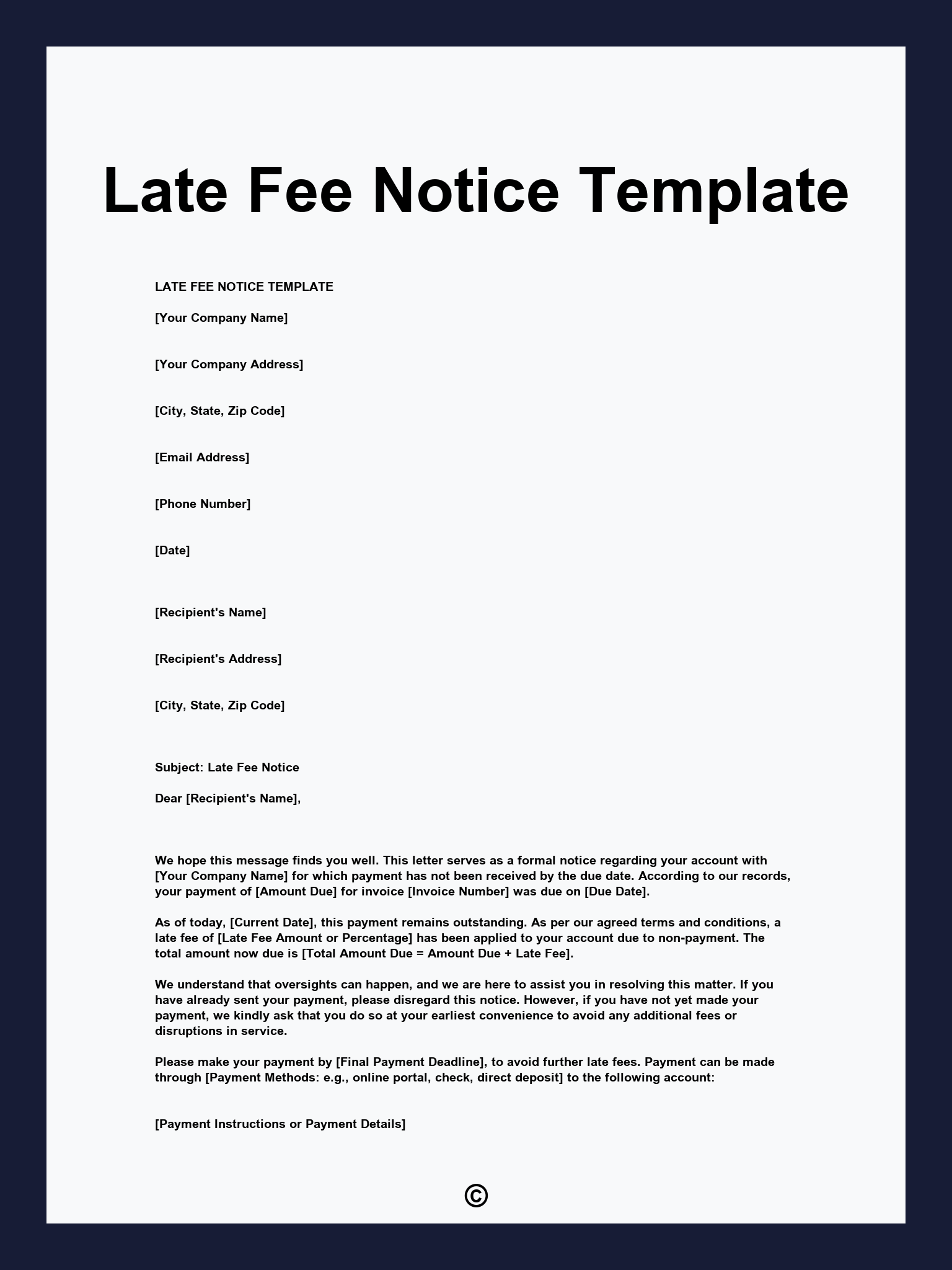 Late Fee Notice Template