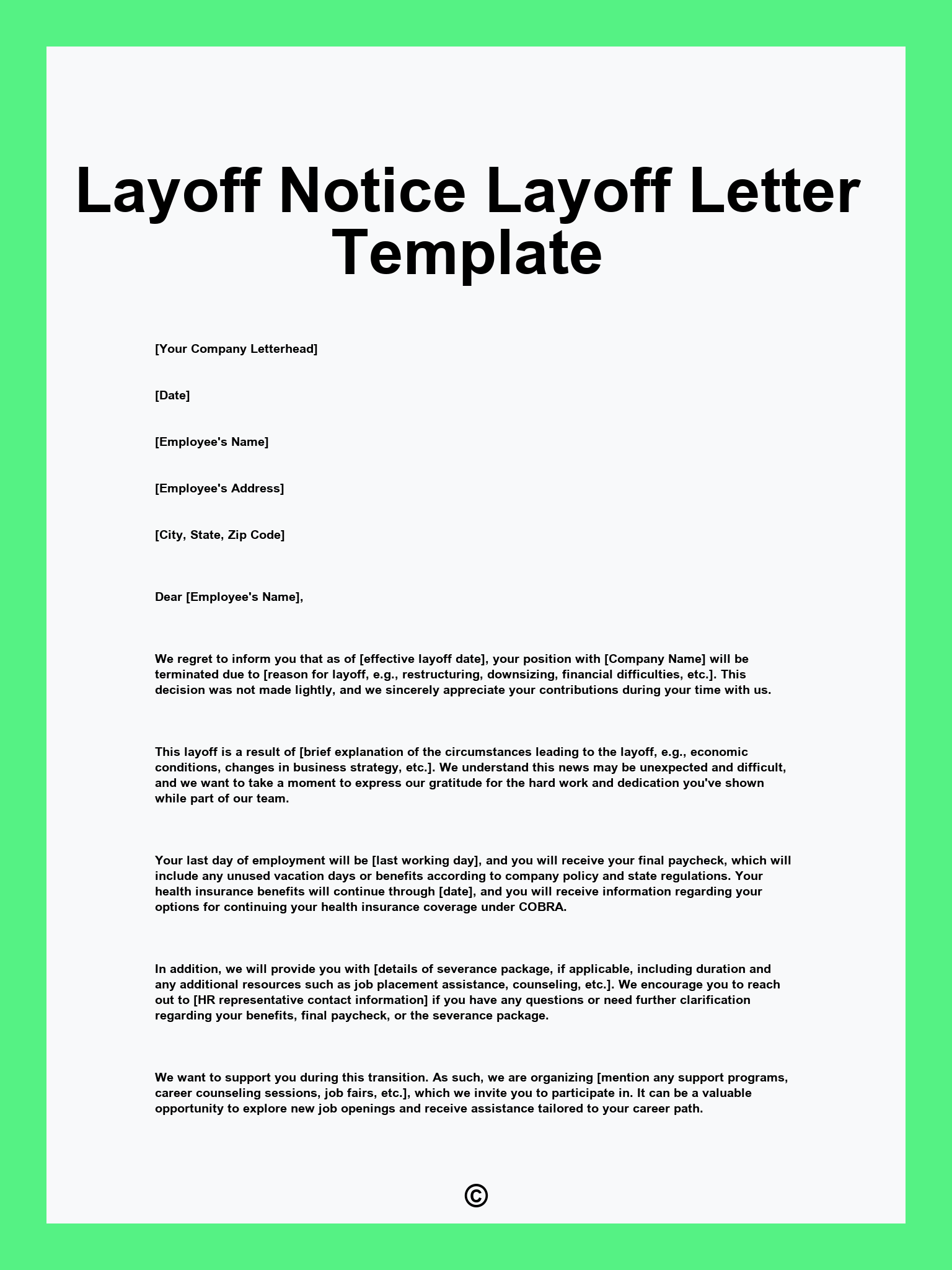 Layoff Notice Layoff Letter Template