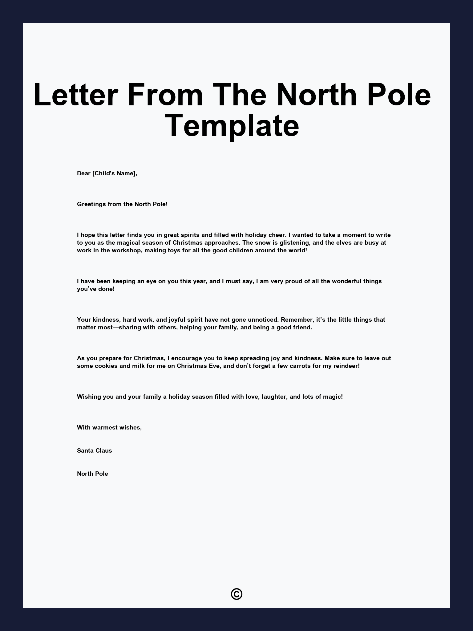 Letter From The North Pole Template