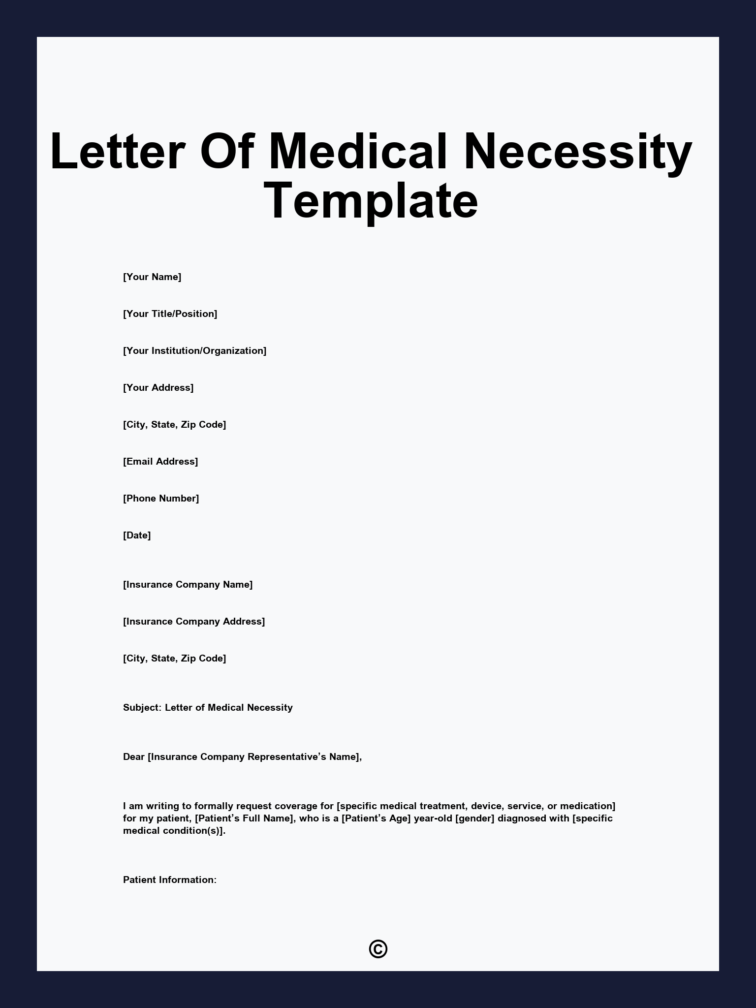 Letter Of Medical Necessity Template