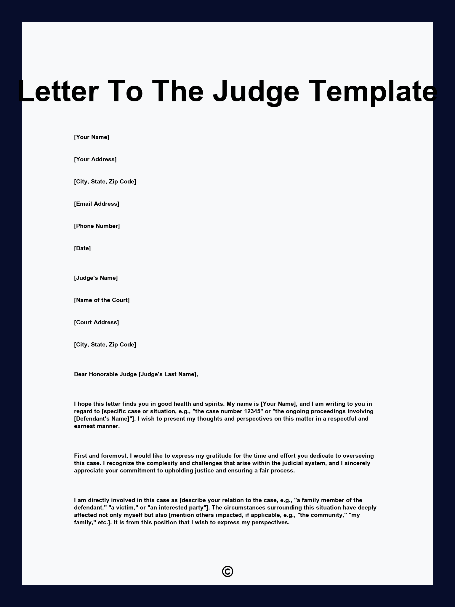 Letter To The Judge Template