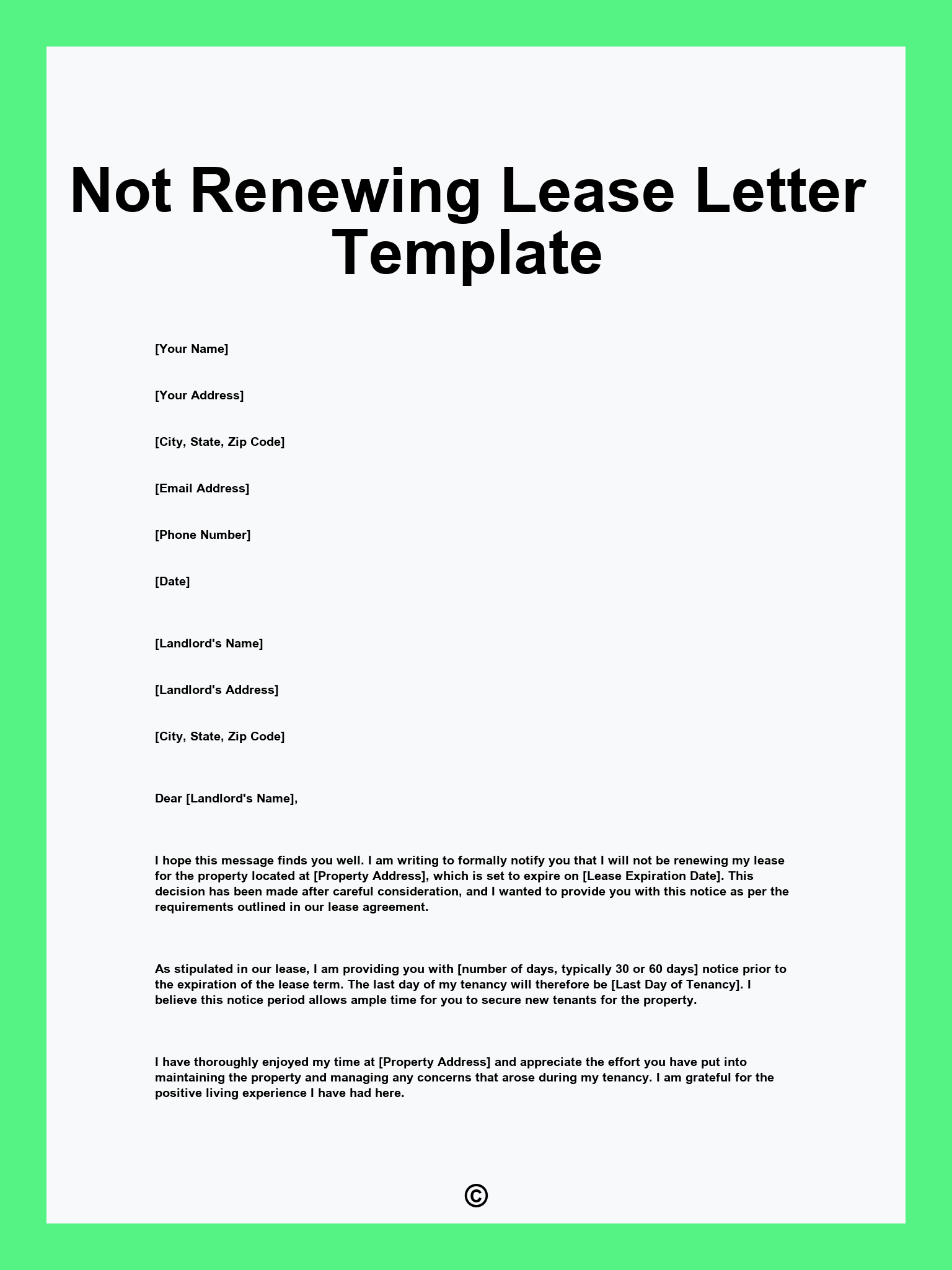 Not Renewing Lease Letter Template