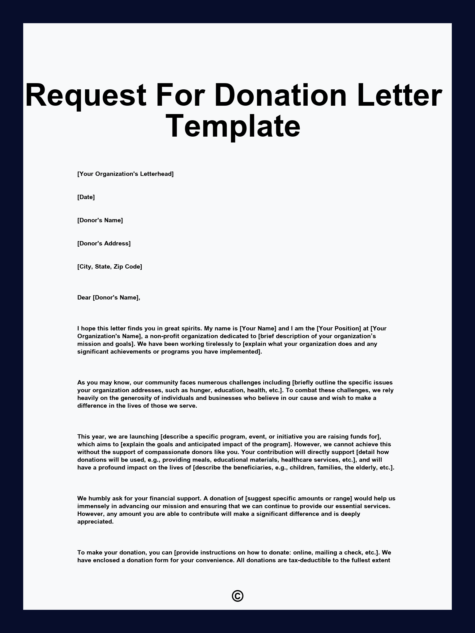 Request For Donation Letter Template