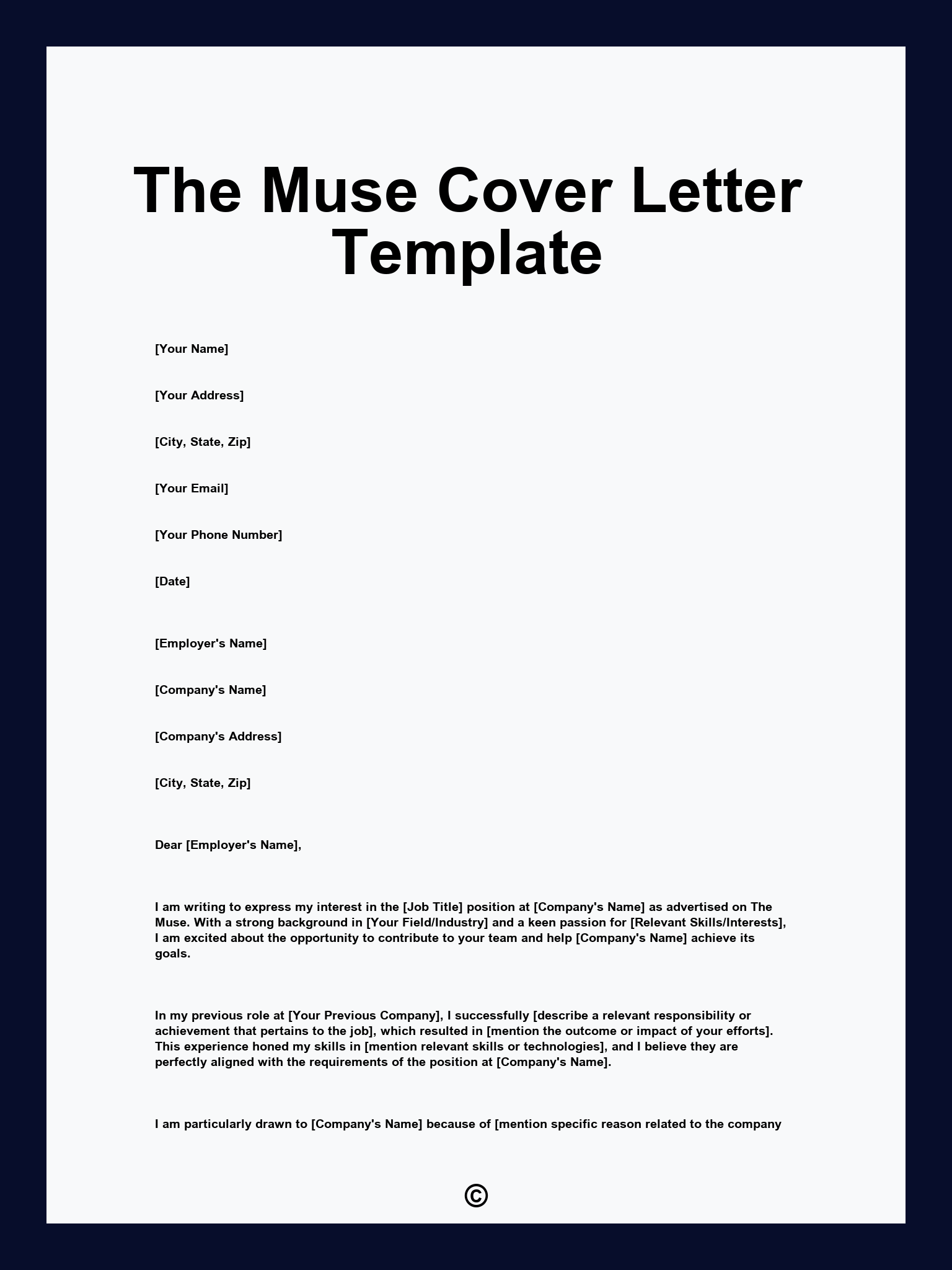 The Muse Cover Letter Template